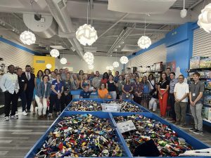 Bricks and mini figs group photo