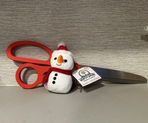Snowman and scissors