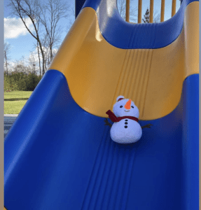 Snowman on slide