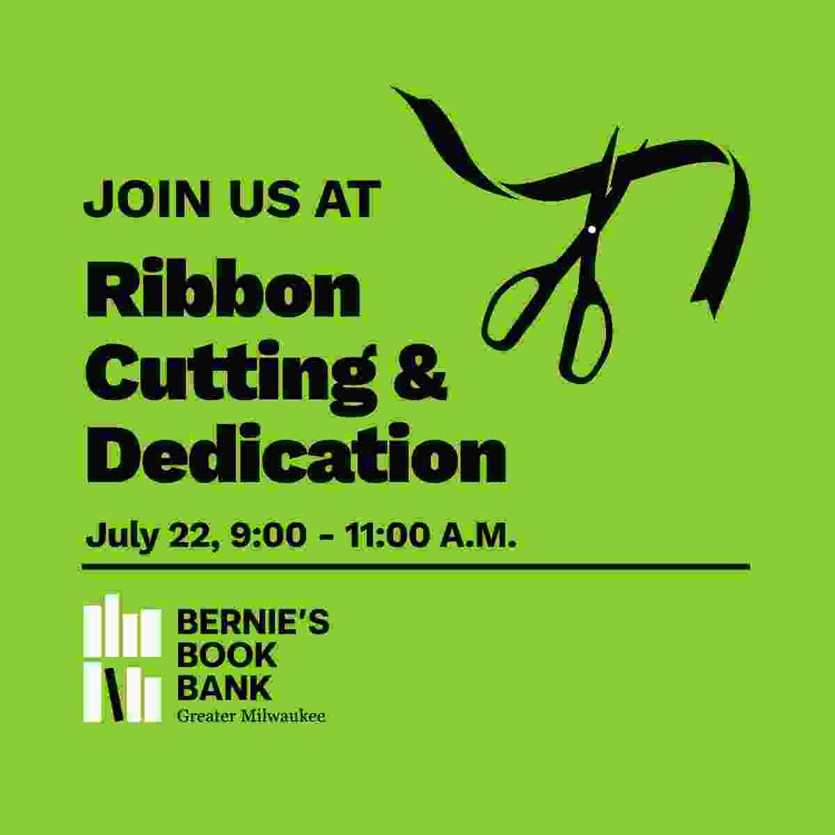 Ribbon-Cutting Bernie’s Book Bank